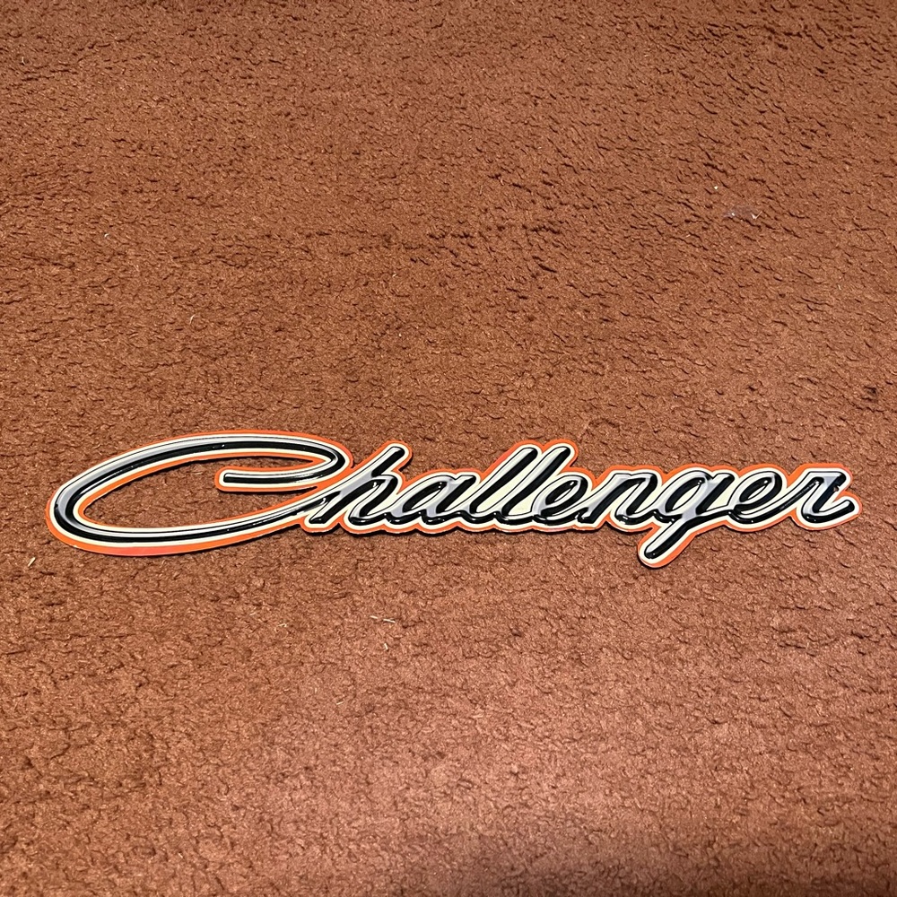 Challenger Metal Embossed Sign Man Cave Garage